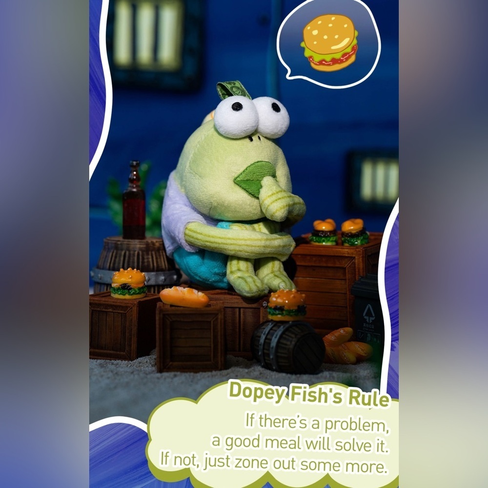 Pop Mart Bikini Bottom Buddies Plush Pendant Blind Box - Dopey Fish